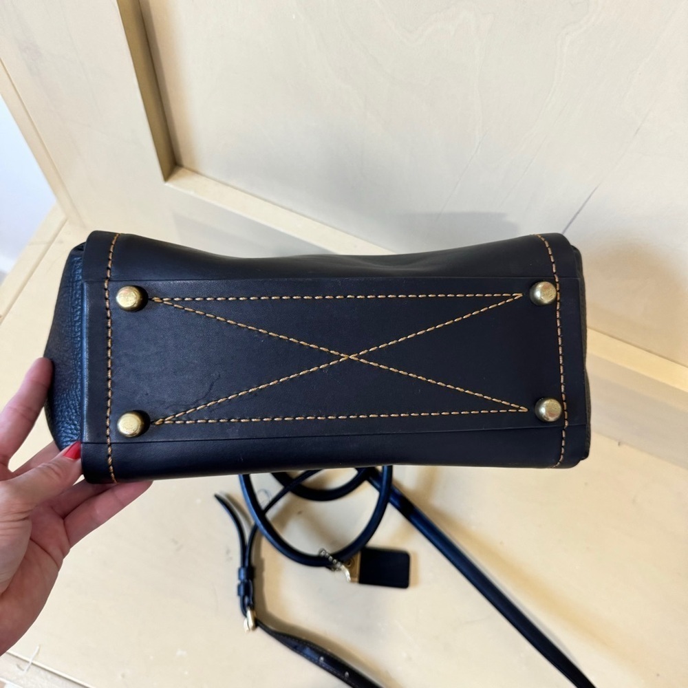 Coach Troupe Black Leather Classic Tote Bag - Picture 7 of 8